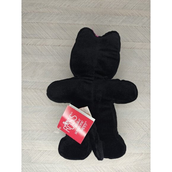 Russ Berrie Black Cat 9" Plush Halloween Stuffed Animal Embroidered New With Tag - Picture 5 of 7